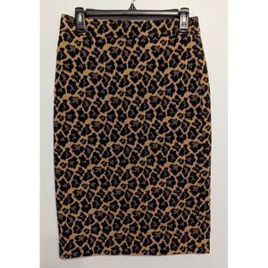 Talbots Animal Print Pencil Skirt - Black and Brown